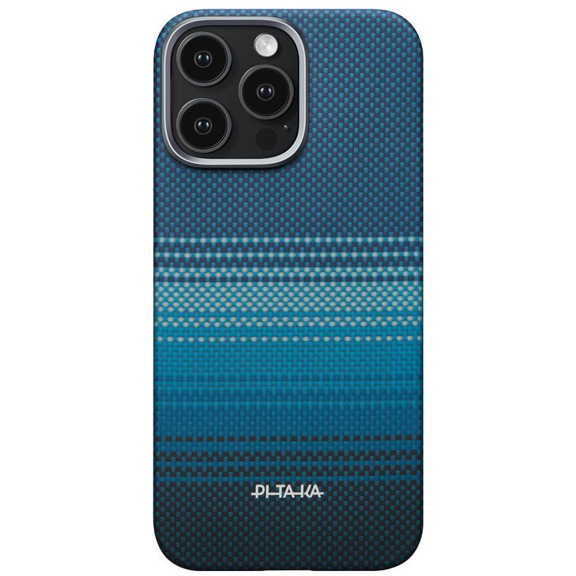 PITAKA Ultra-Slim Case, aramidowa faktura cienka wytrzymałość lekkość minimalistyczny styl, niebieskie ombre