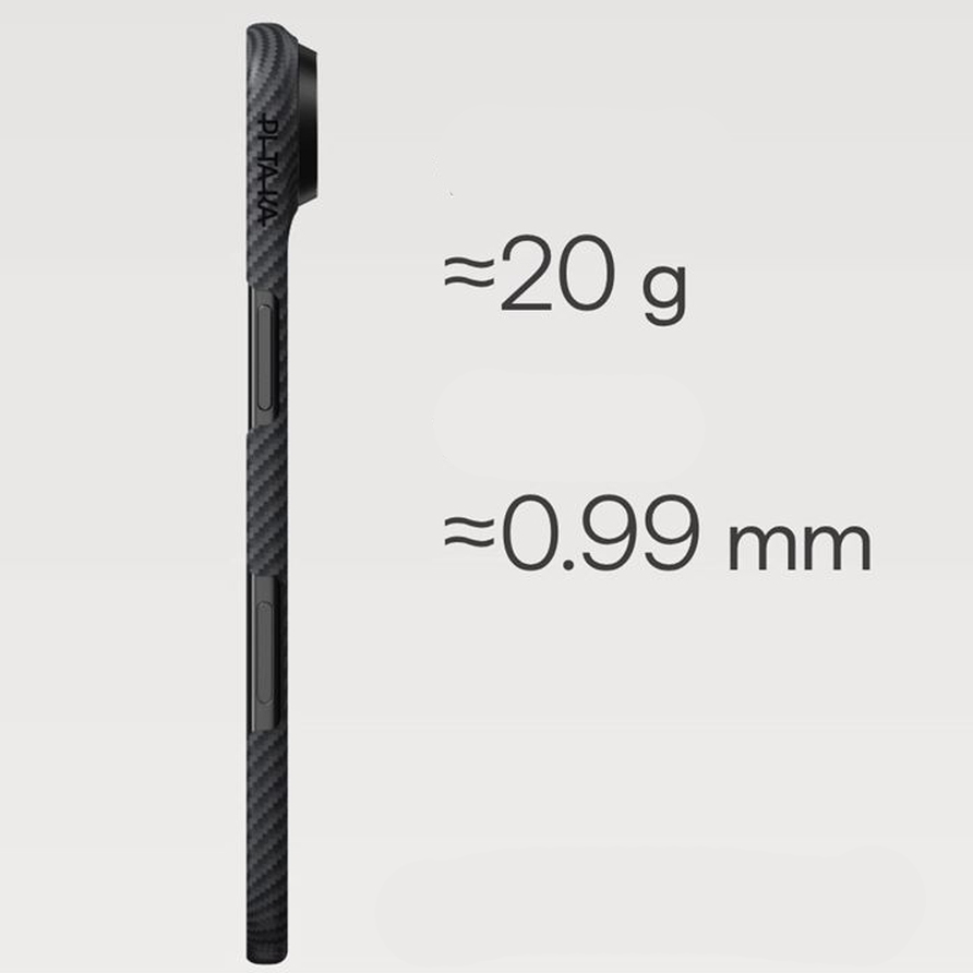 PITAKA Ultra-Slim Case, MagSafe kompatybilność ergonomiczny łatwy wygoda funkcjonalność, czarne z kevlarem