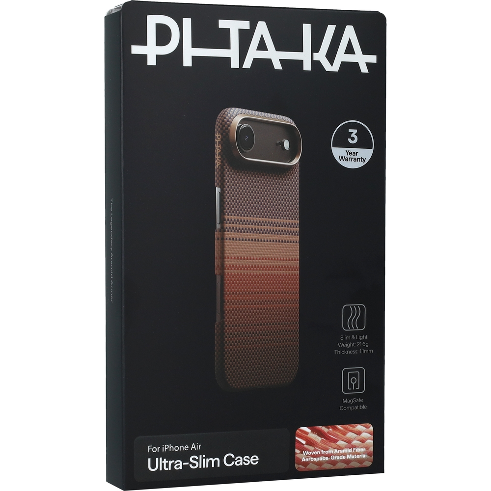 PITAKA Ultra-Slim Case, ochronny case lekki trwały solidny minimalistyczny elegancki smukły, brązowo-czarne