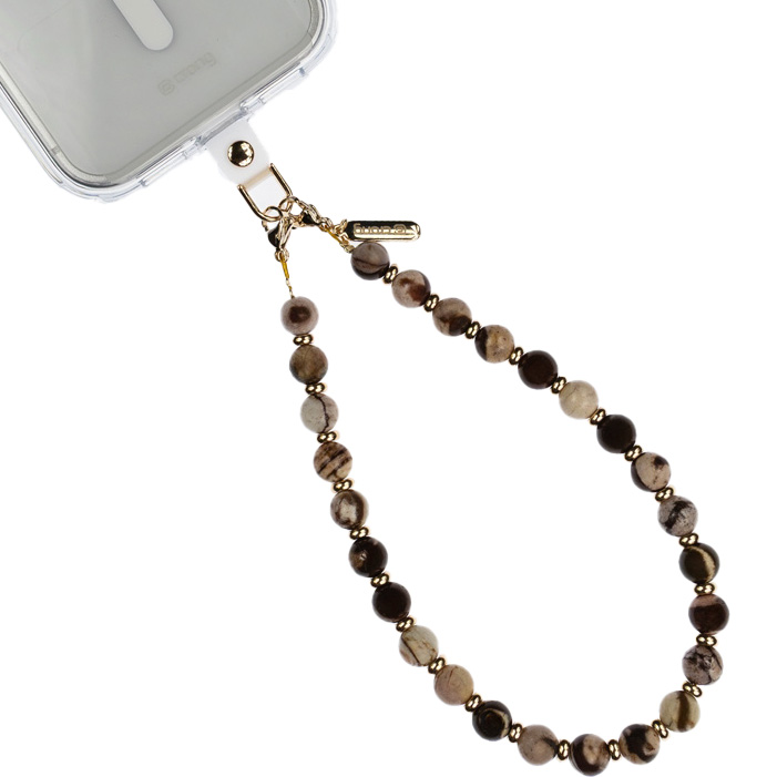 Biżuteryjna zawieszka do telefonu Crong Brown Agate