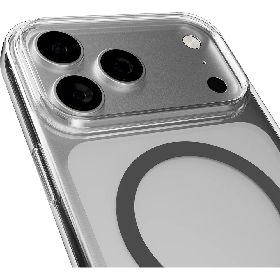 Etui Puro Lite Mag Pro do iPhone 17 Pro, przezroczysto-czarne