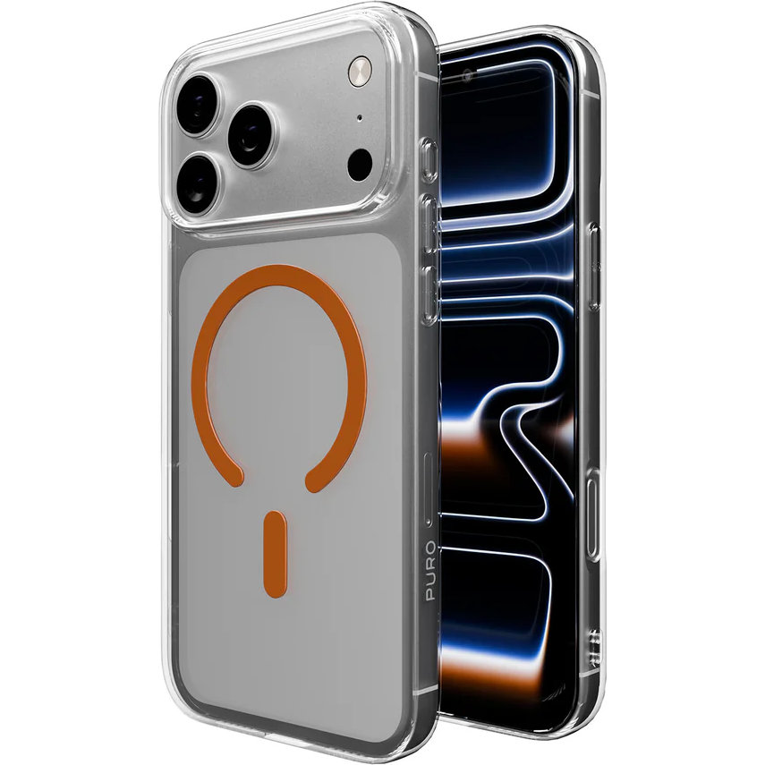 Etui Puro Lite Mag Pro do iPhone 17 Pro, przezroczysto-pomarańczowwe
