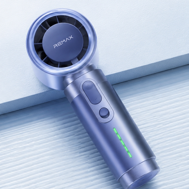 Wiatrak Remax Transparent Handheld Fan, 1200mAh, przezroczysty