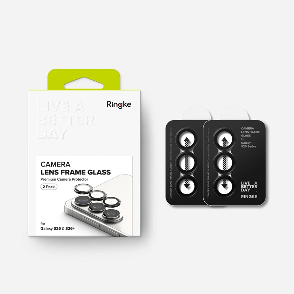 Nakładki na aparat Ringke Camera Lens Frame Glass 2-Pack do Galaxy S26 / S26 Plus, 2 sztuki, -