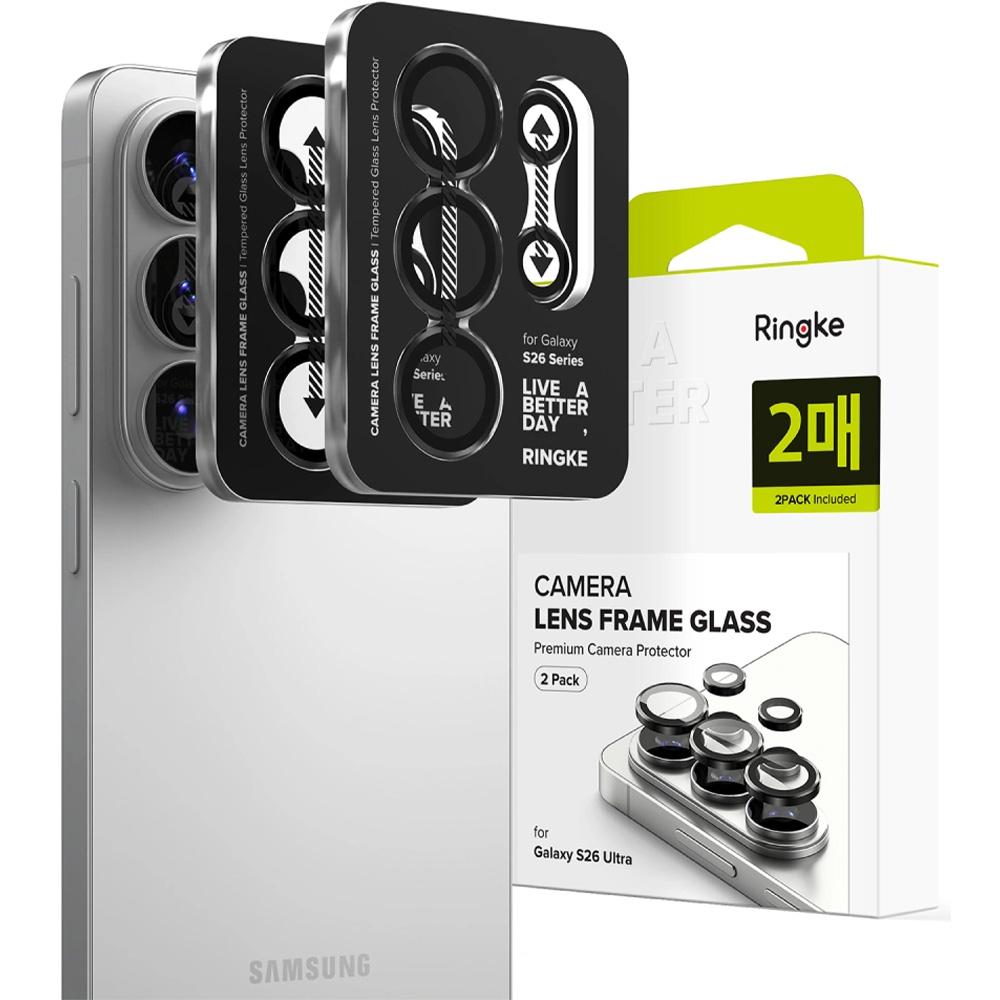 Nakładki na aparat Ringke Camera Lens Frame Glass 2-Pack do Galaxy S26 Ultra, 2 sztuki, -