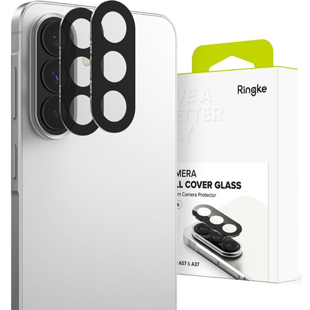 Nakładka na aparat Ringke Camera Full Cover Glass do Galaxy A57 5G / A37 5G, 2 sztuki, przezroczysto-czarna