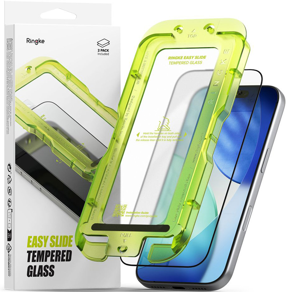 Szkło hartowane na ekran z aplikatorem Ringke Easy Slide 2-Pack do iPhone 17 Pro Max