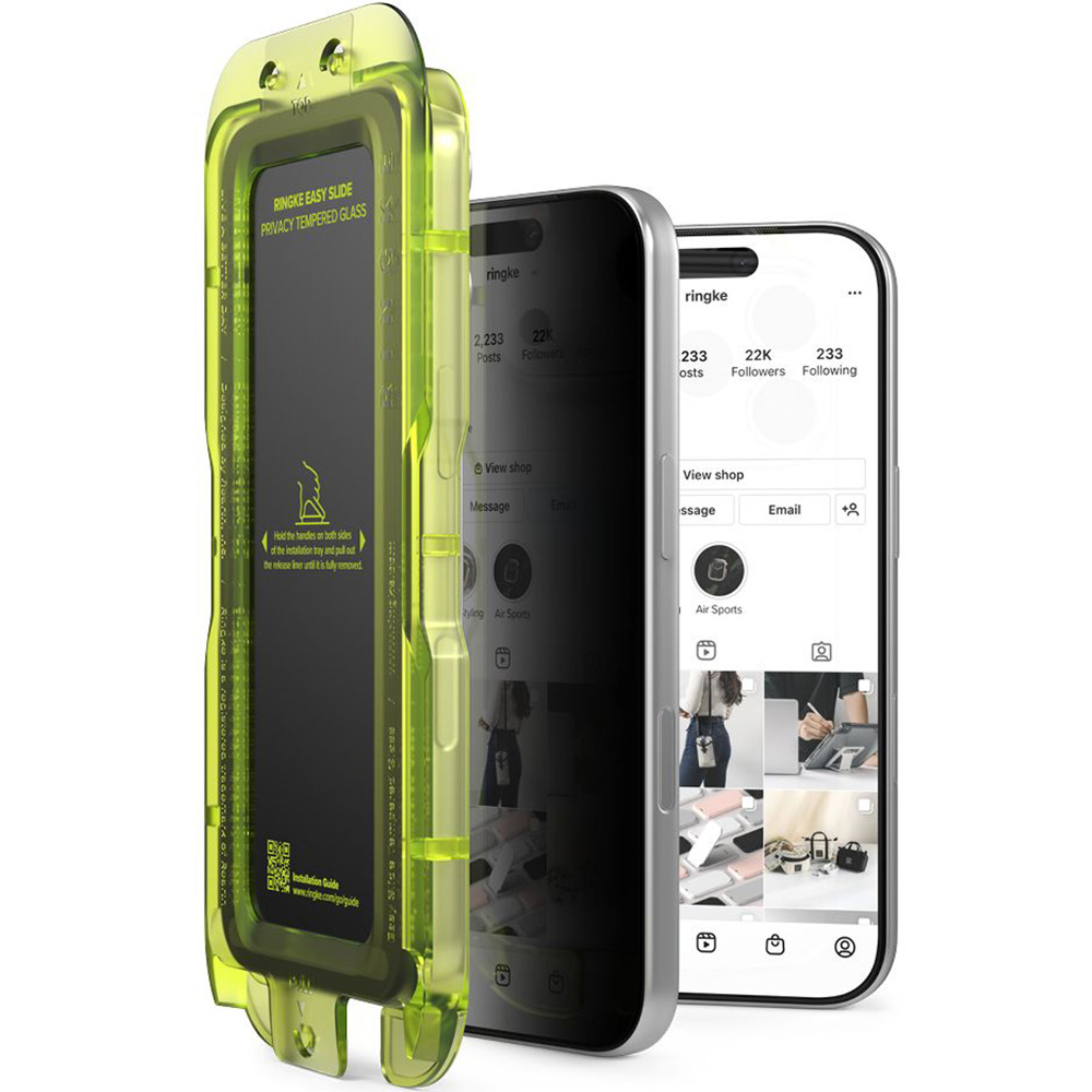 Szkło prywatyzujące na ekran z aplikatorem Ringke Easy Slide 2-Pack Privacy do iPhone 17 Pro Max, 2 sztuki