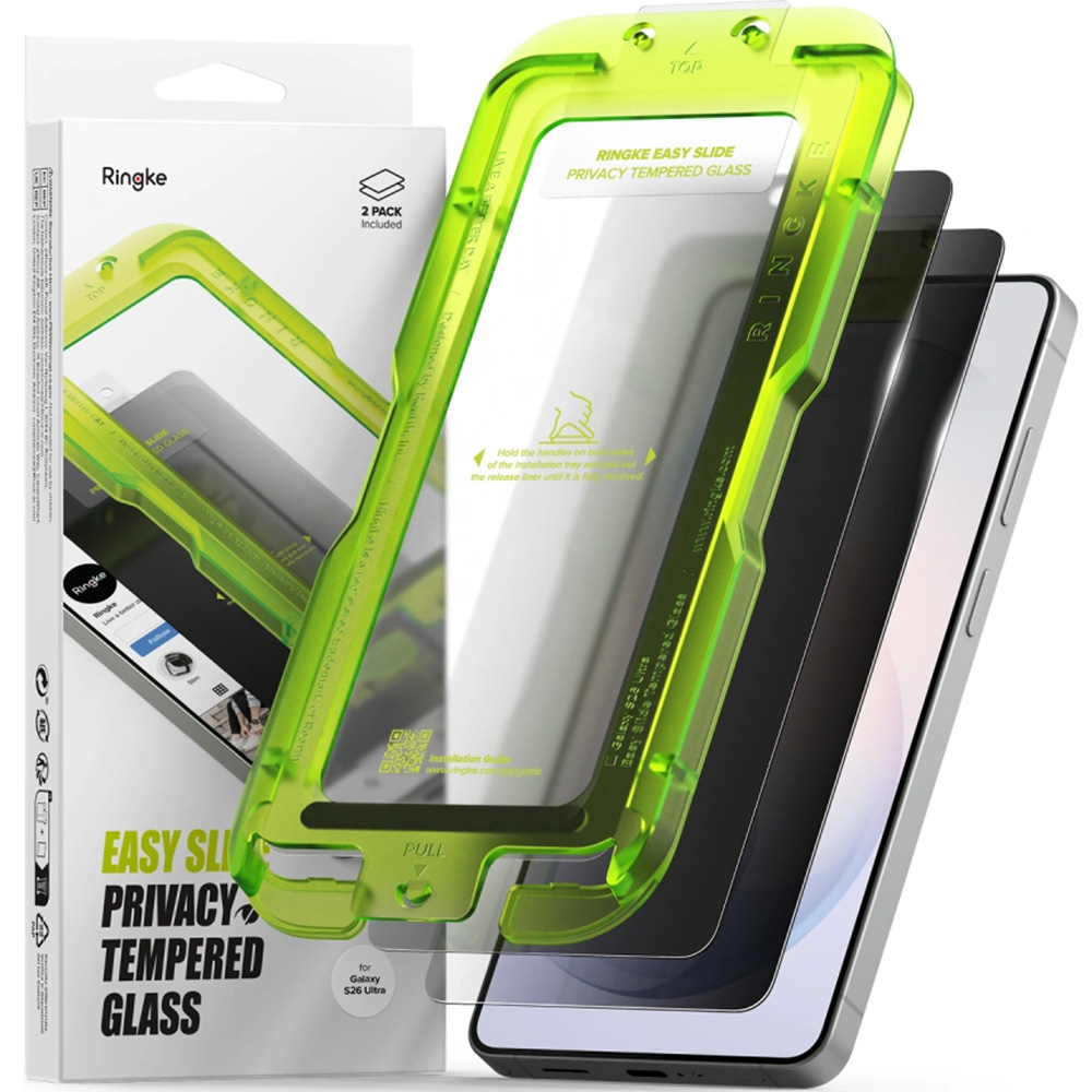 Szkło prywatyzujące na ekran z aplikatorem Ringke Easy Slide 2-Pack Privacy do Galaxy S26 Ultra, 2 sztuki
