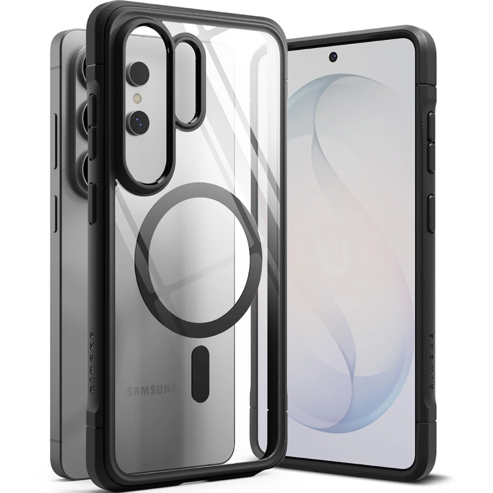Etui Ringke Fusion Bold Magnetic do Galaxy S26 Ultra, przezroczyste z czarną ramką
