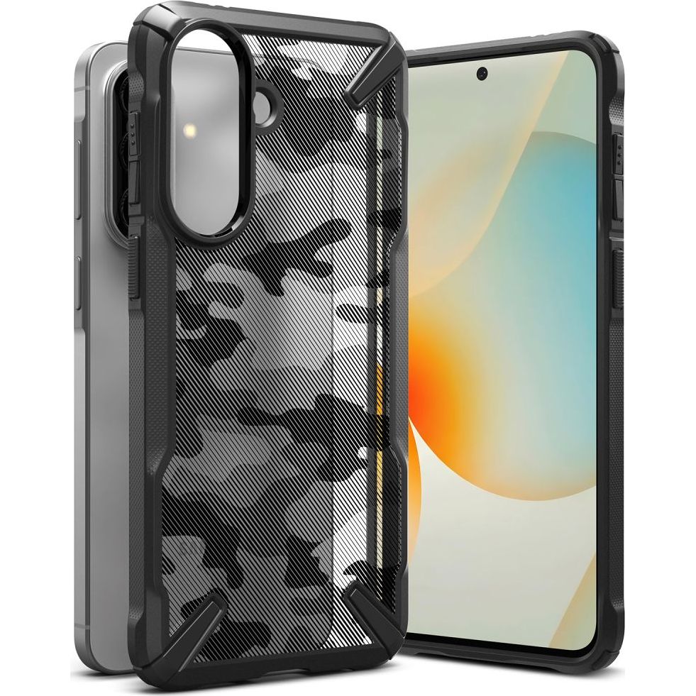 Etui Ringke Fusion X do Galaxy A57 5G, przezroczysto-czarne moro