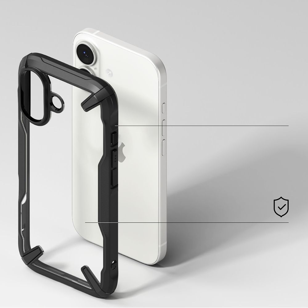Etui Ringke Fusion X do iPhone 17, przezroczyste z czarną ramką