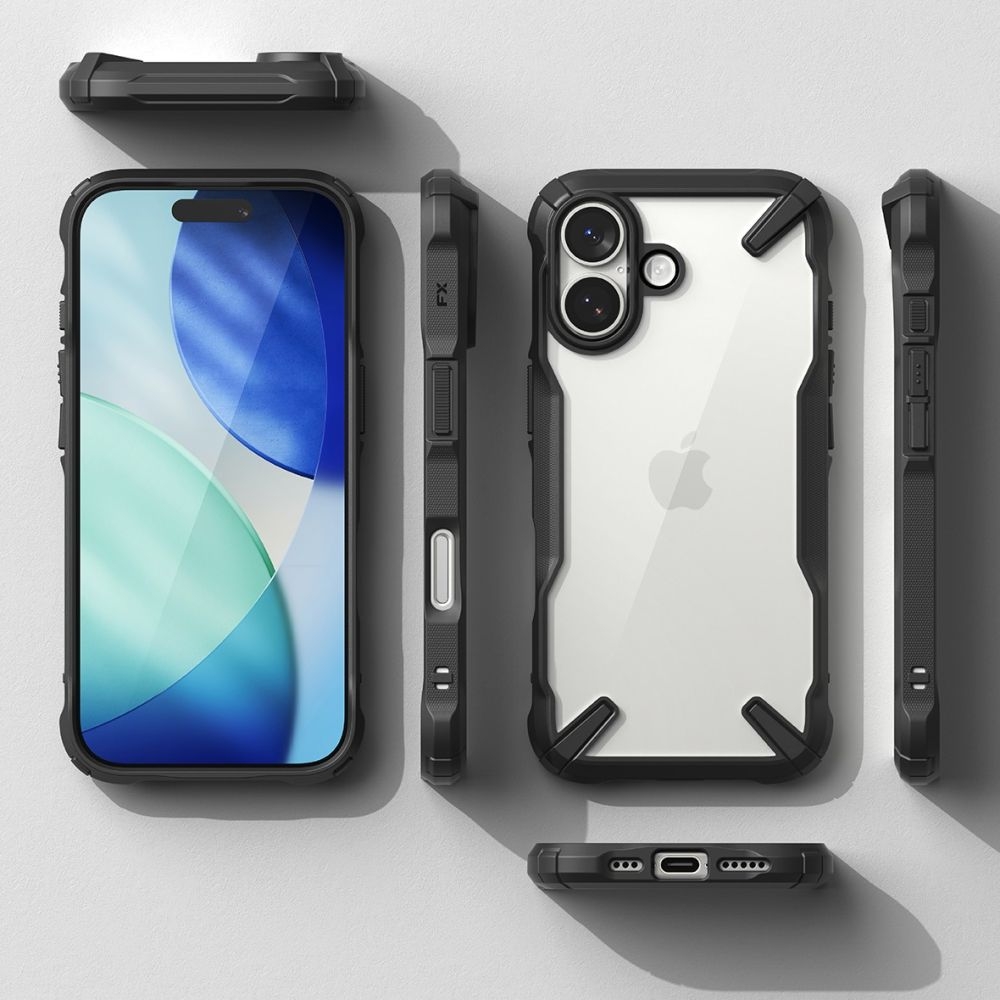 Etui Ringke Fusion X do iPhone 17, przezroczyste z czarną ramką