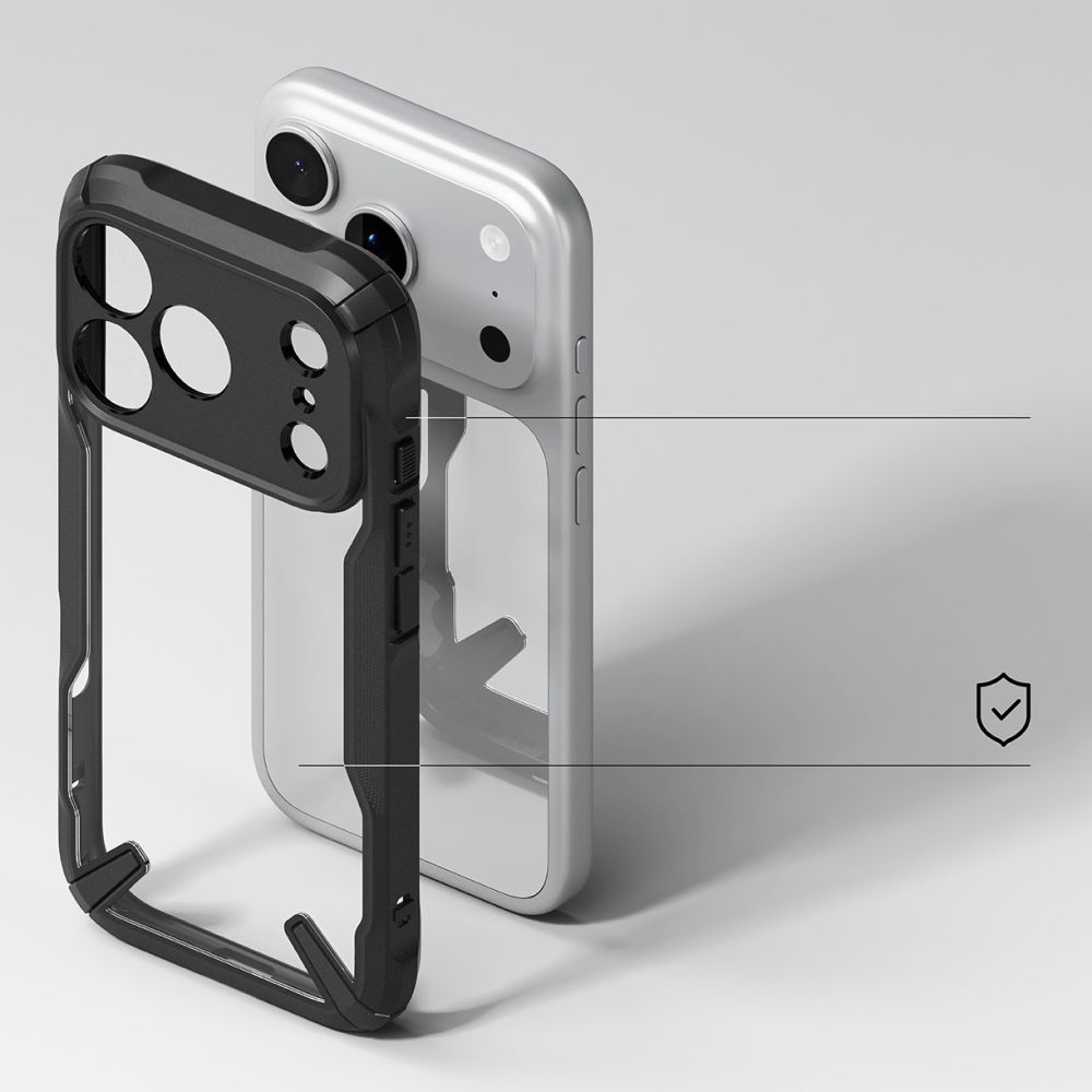 Etui Ringke Fusion X do iPhone 17 Pro Max, przezroczyste z czarną ramką