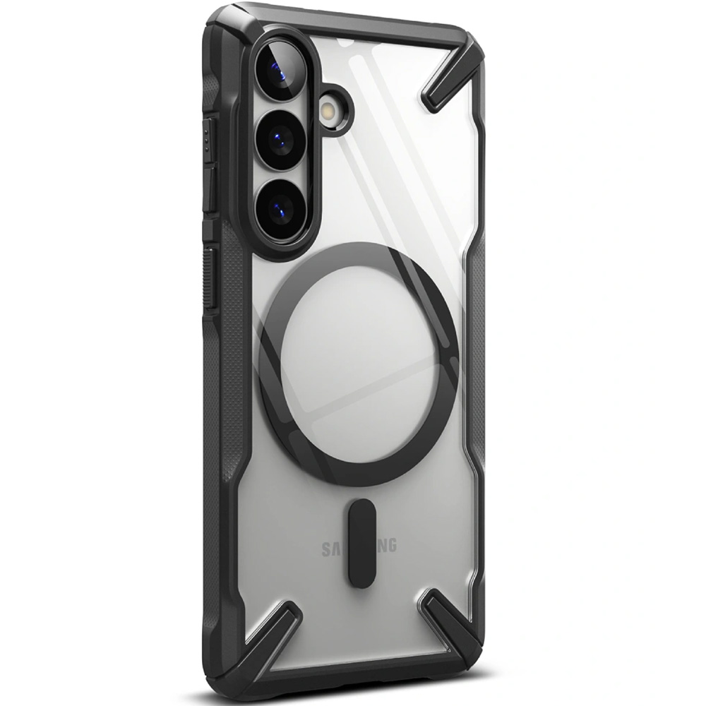 Etui Ringke Fusion X Magnetic do Galaxy S26, przezroczyste z czarną ramką