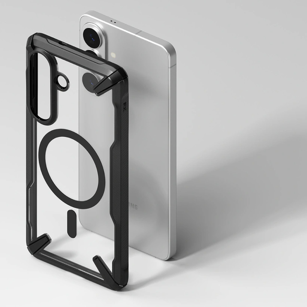 Etui Ringke Fusion X Magnetic do Galaxy S26 Plus, przezroczyste z czarną ramką