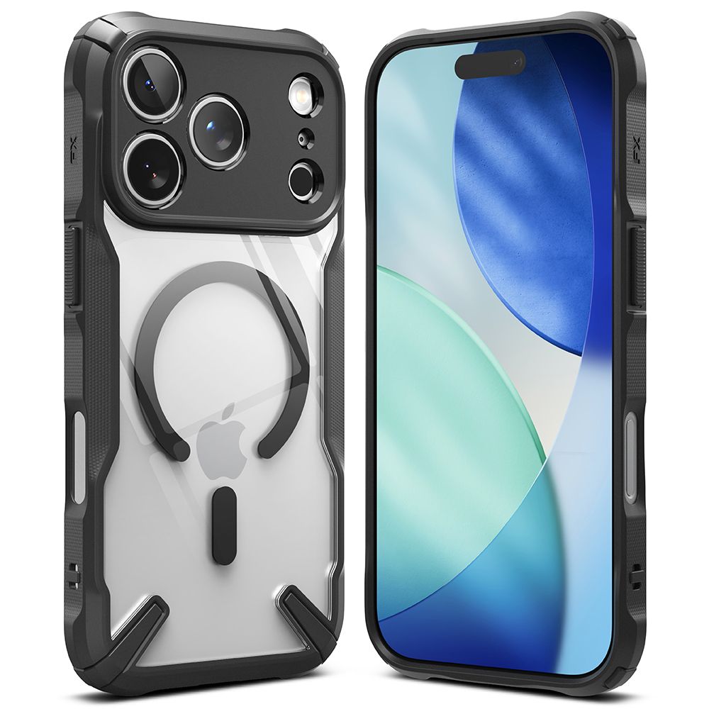 Etui Ringke Fusion X Magnetic do iPhone 17 Pro Max, czarno-przezroczyste