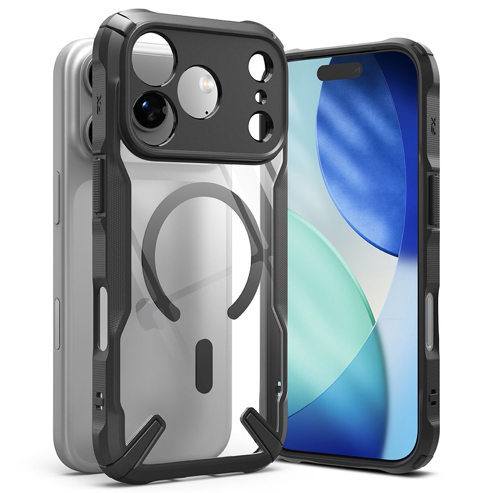 Etui Ringke Fusion X Magnetic do iPhone 17 Pro Max, czarno-przezroczyste