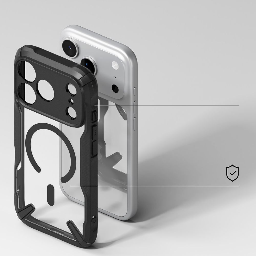 Etui Ringke Fusion X Magnetic do iPhone 17 Pro Max, czarno-przezroczyste
