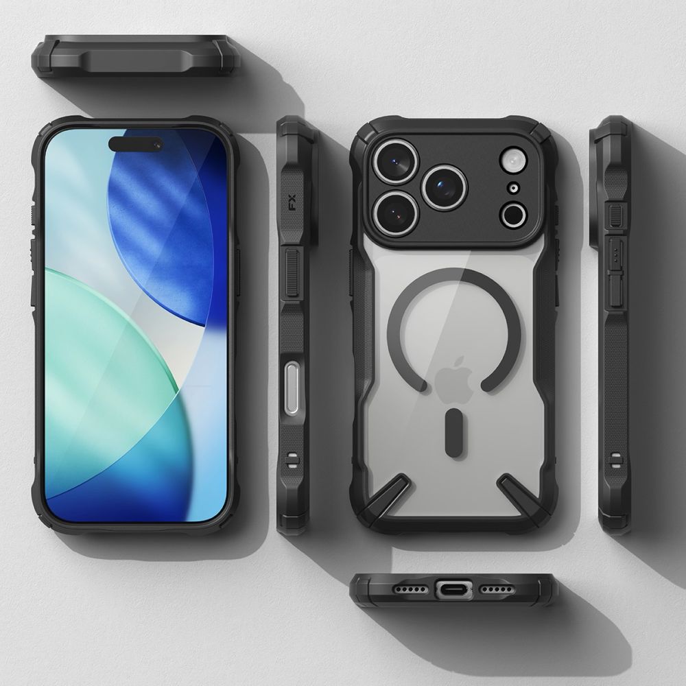 Etui Ringke Fusion X Magnetic do iPhone 17 Pro Max, czarno-przezroczyste