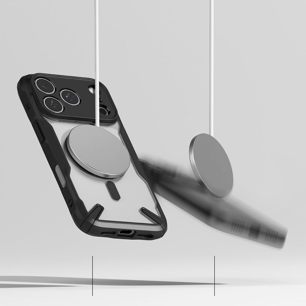 Etui Ringke Fusion X Magnetic do iPhone 17 Pro Max, czarno-przezroczyste