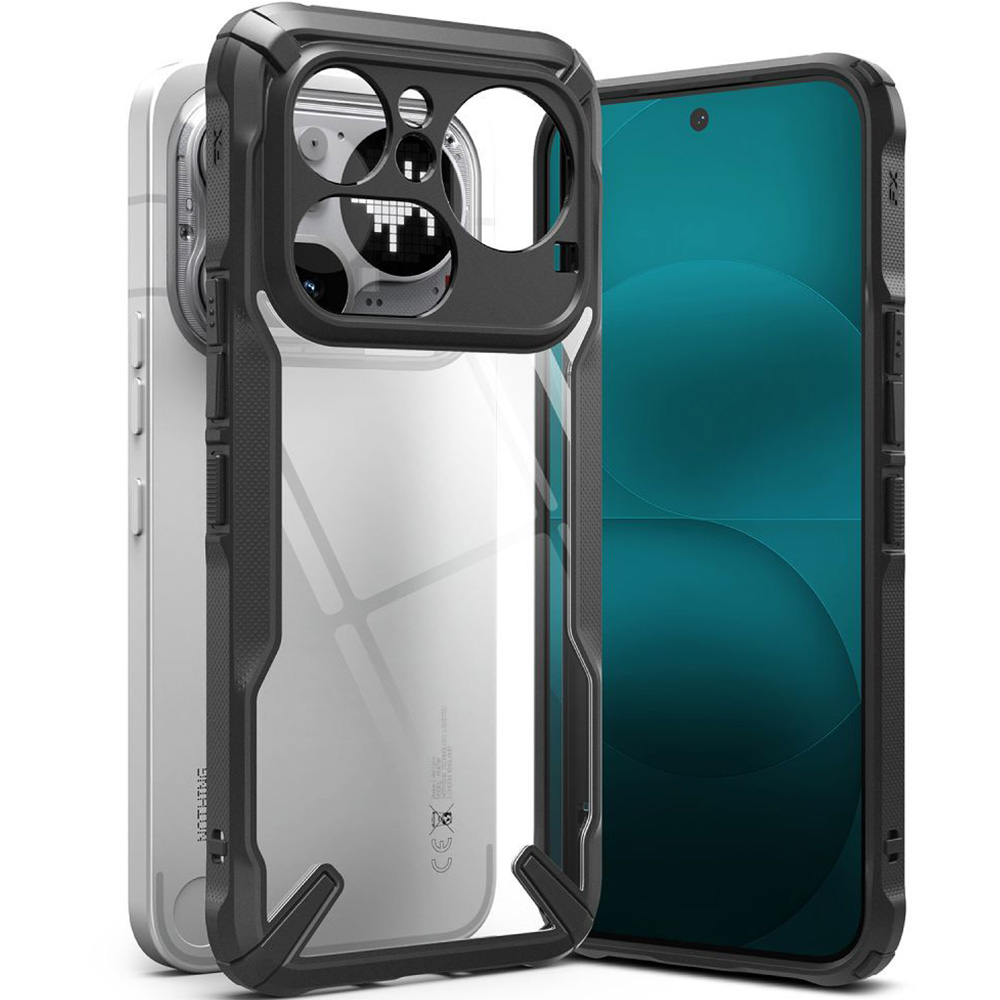 Etui Ringke Fusion X do Nothing Phone 4a Pro, przezroczyste z czarną ramką