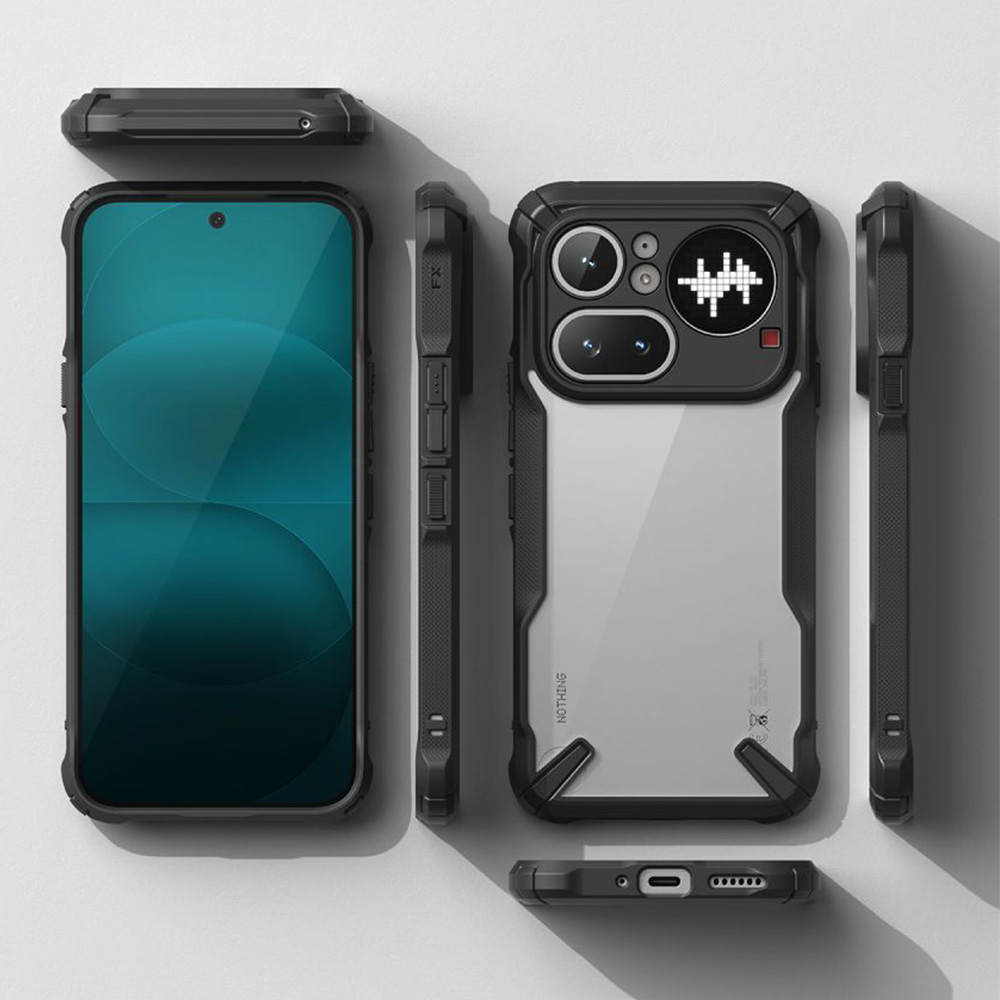 Etui Ringke Fusion X do Nothing Phone 4a Pro, przezroczyste z czarną ramką