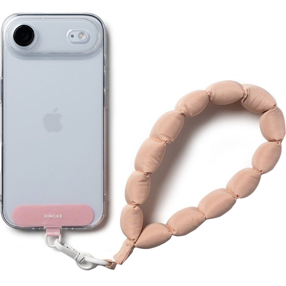 Smycz uniwersalna do telefonu Ringke Holder and Puffer Hand Strap na nadgarstek, różowa