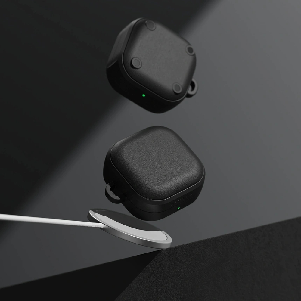 Etui ochronne na słuchawki marki Rearth Ringke z serii Onyx Magnetic do MagSafe dla Galaxy Buds 4 / 4 Pro, czarne