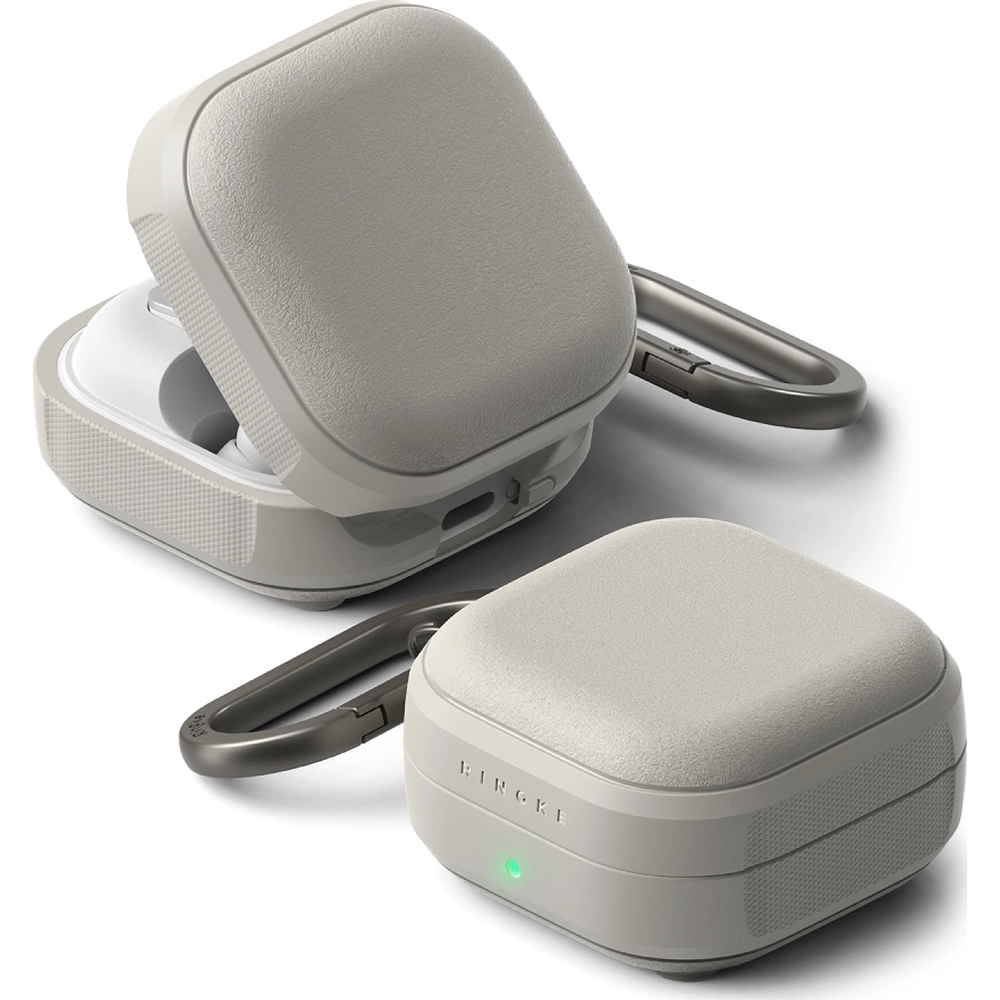 Etui ochronne na słuchawki marki Rearth Ringke z serii Onyx Magnetic do MagSafe dla Galaxy Buds 4 / 4 Pro, szare