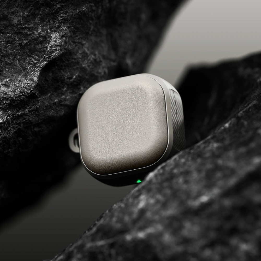 Etui ochronne na słuchawki marki Rearth Ringke z serii Onyx Magnetic do MagSafe dla Galaxy Buds 4 / 4 Pro, szare