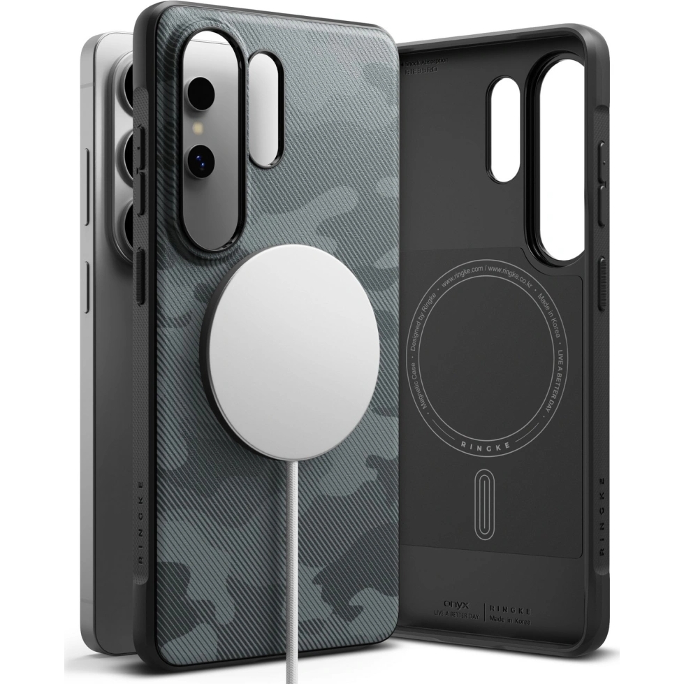 Etui od marki Rearth Ringke z serii Onyx Magnetic do Galaxy S26 Ultra, szaro-czarne moro
