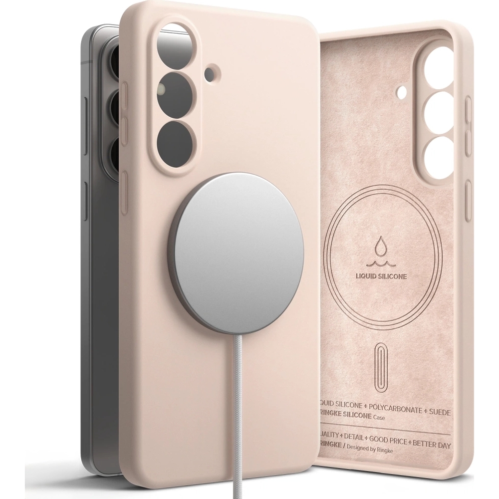 Etui Ringke Silicone Magnetic do Galaxy S26 Plus, różowobrązowe