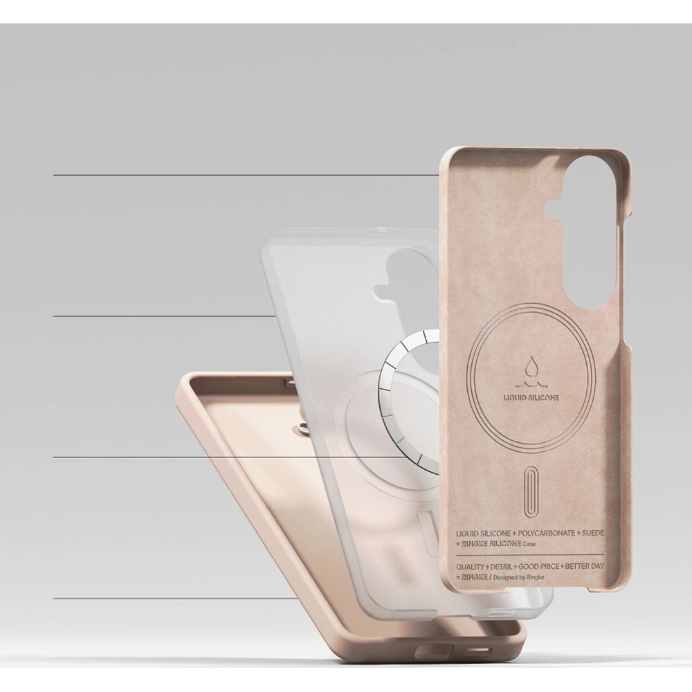 Etui Ringke Silicone Magnetic do Galaxy S26 Plus, różowobrązowe