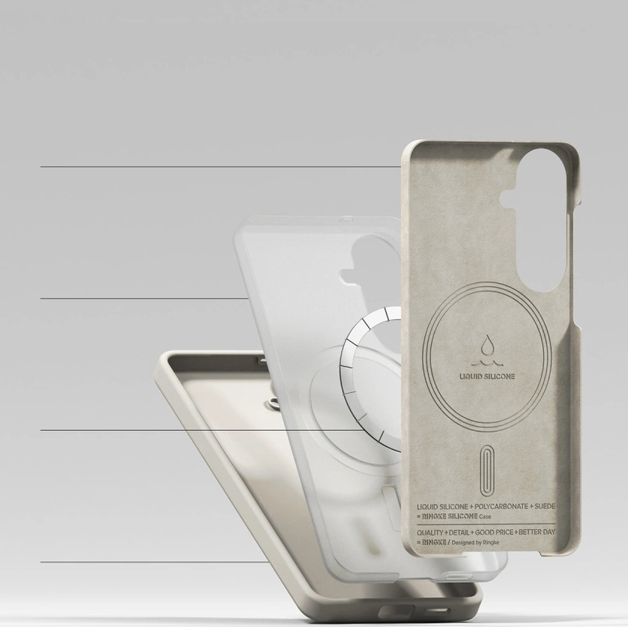 Etui Ringke Silicone Magnetic do Galaxy S26, beżowe