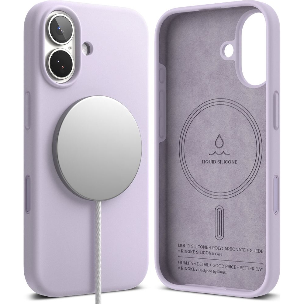 Etui Ringke Silicone Magnetic do iPhone 17, fioletowe