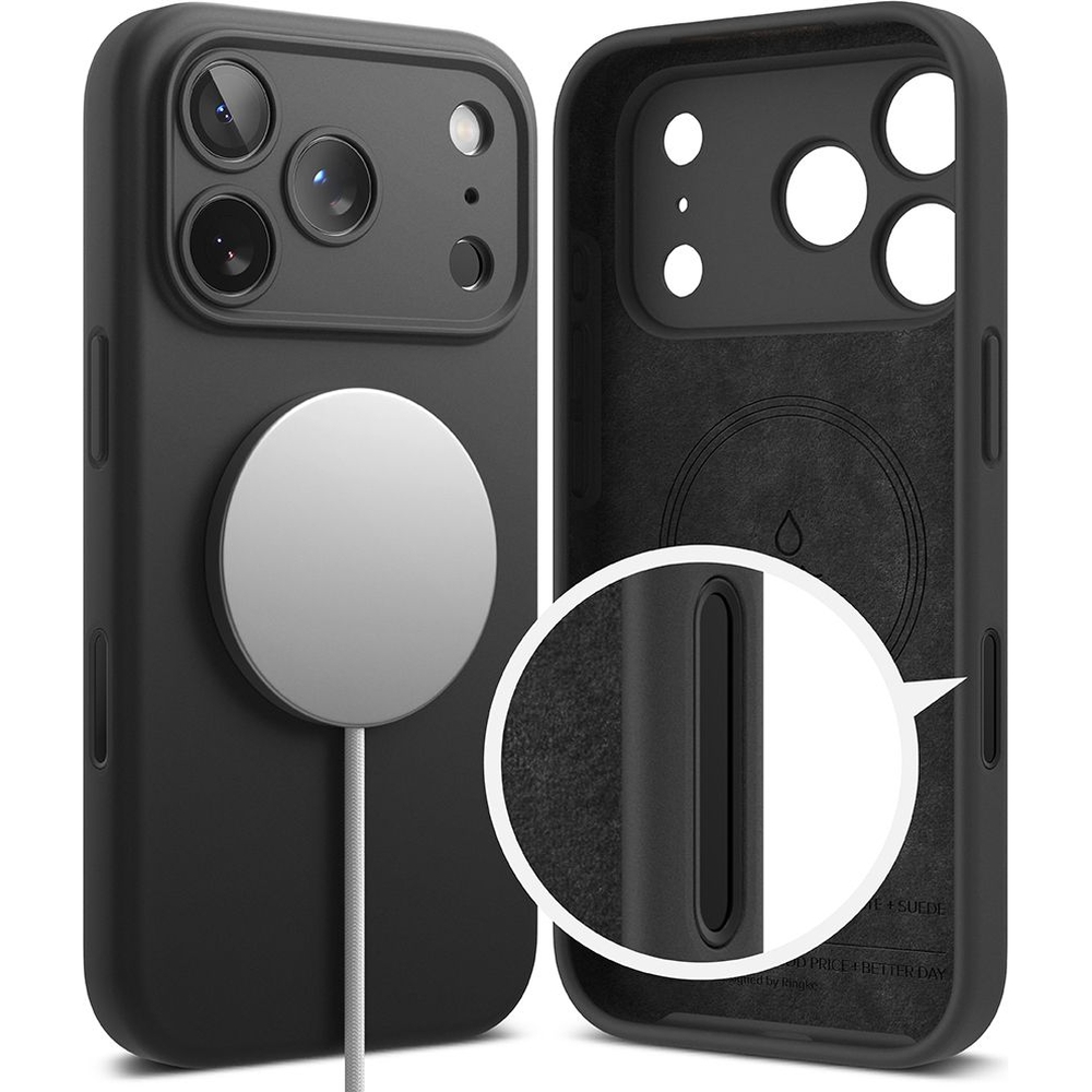 Etui Ringke Silicone Magnetic do iPhone 17 Pro Max, czarne