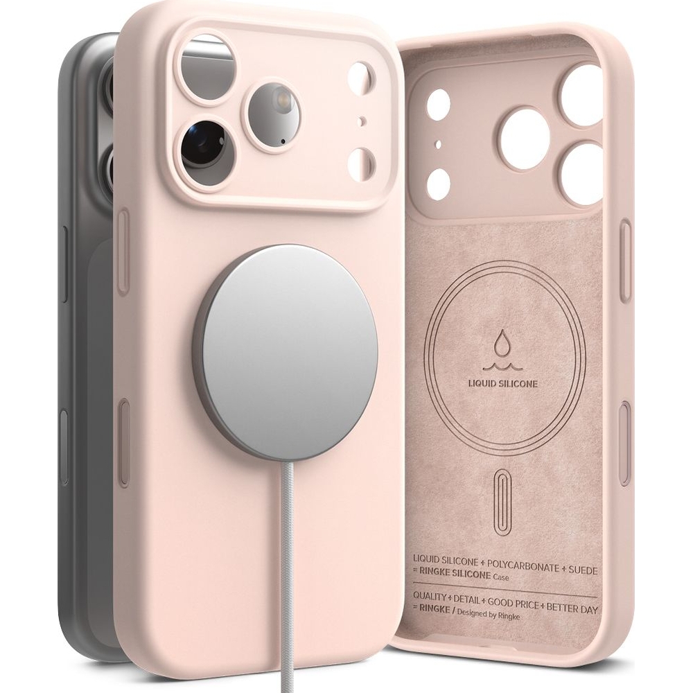 Etui Ringke Silicone Magnetic do iPhone 17 Pro Max, piaskowe