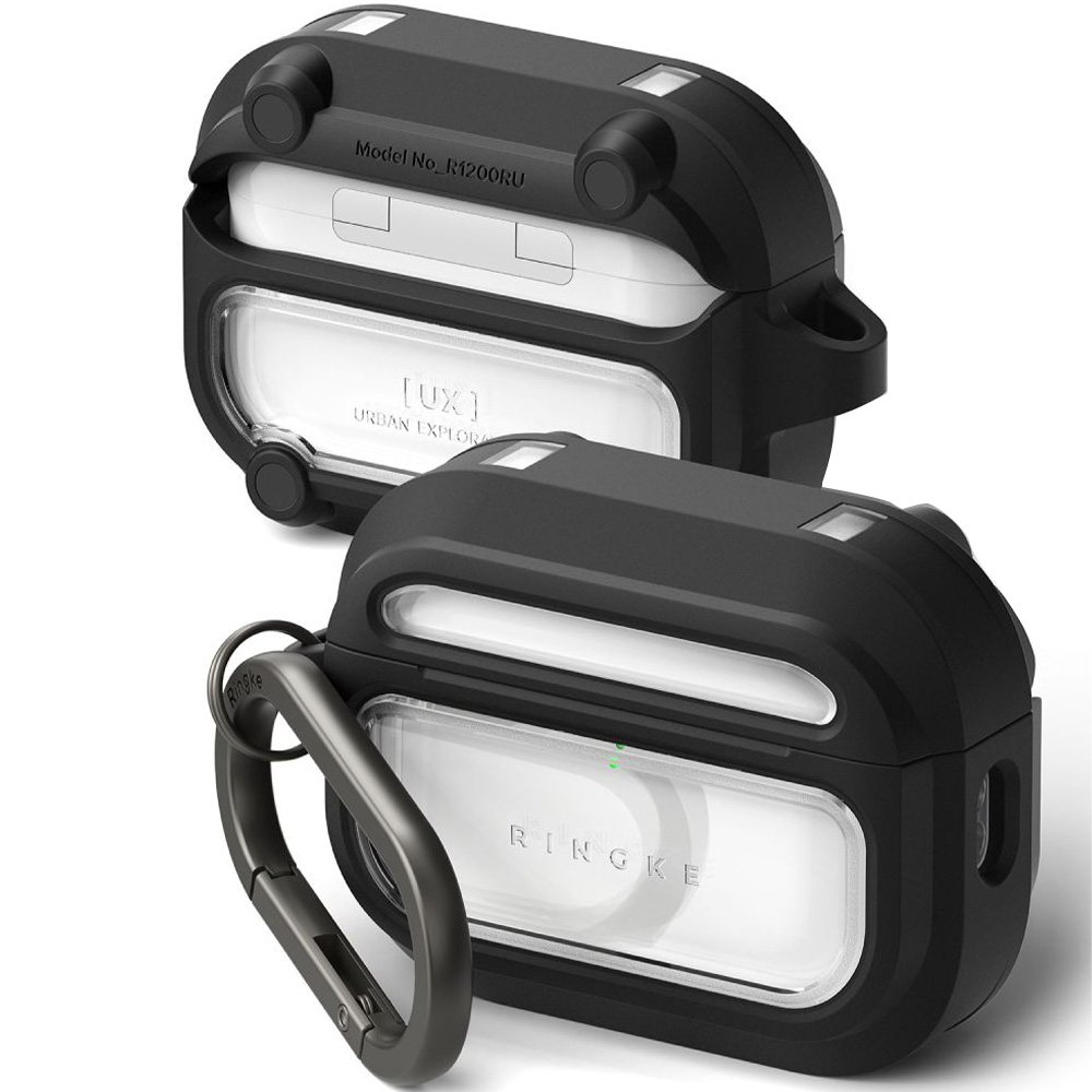 Etui Ringke UX Magnetic do AirPods Pro 3, do MagSafe, czarno-przezroczyste