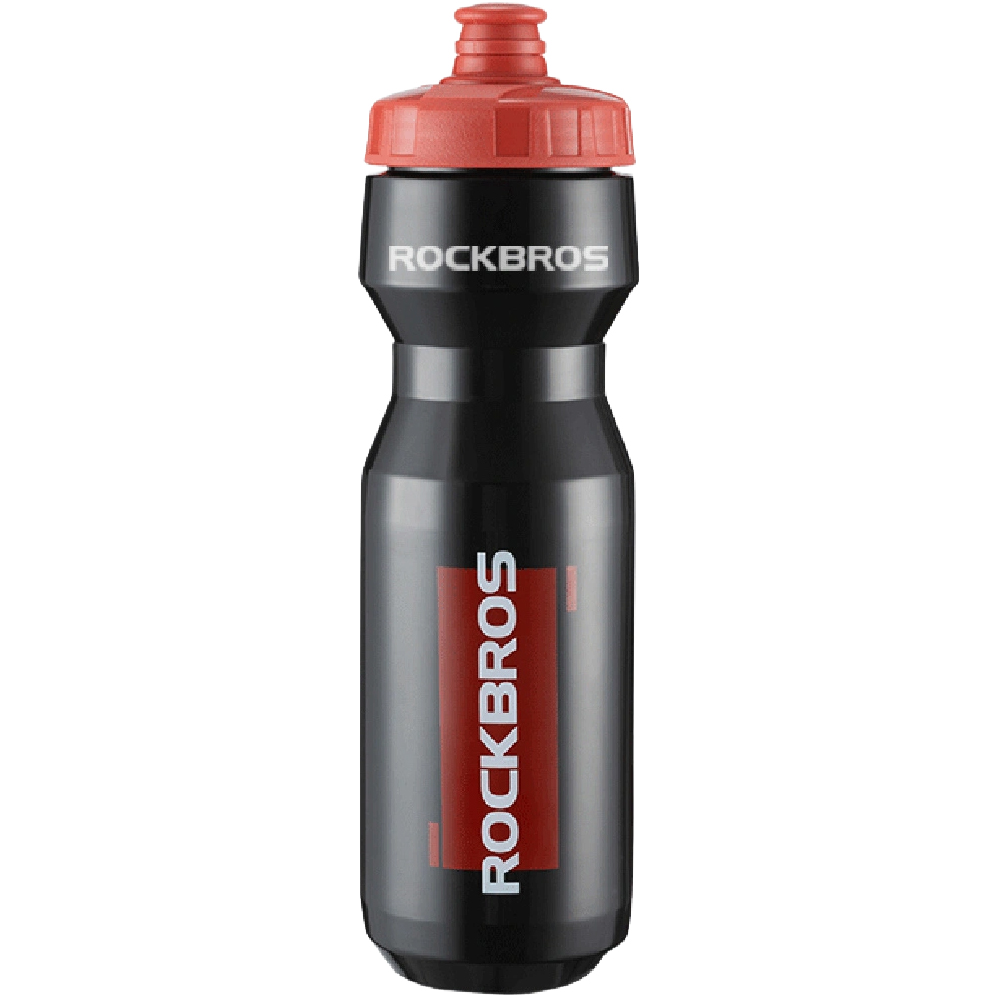 Rockbros Bidon 750ml, praktyczny bidon rowerowy do codziennej jazdy, przezroczysto-czarny z czerwonym ustnikiem