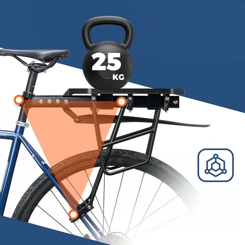 Czarny bagażnik rowerowy Rockbros RBHJ-1 z aluminiową konstrukcją do 25 kg
