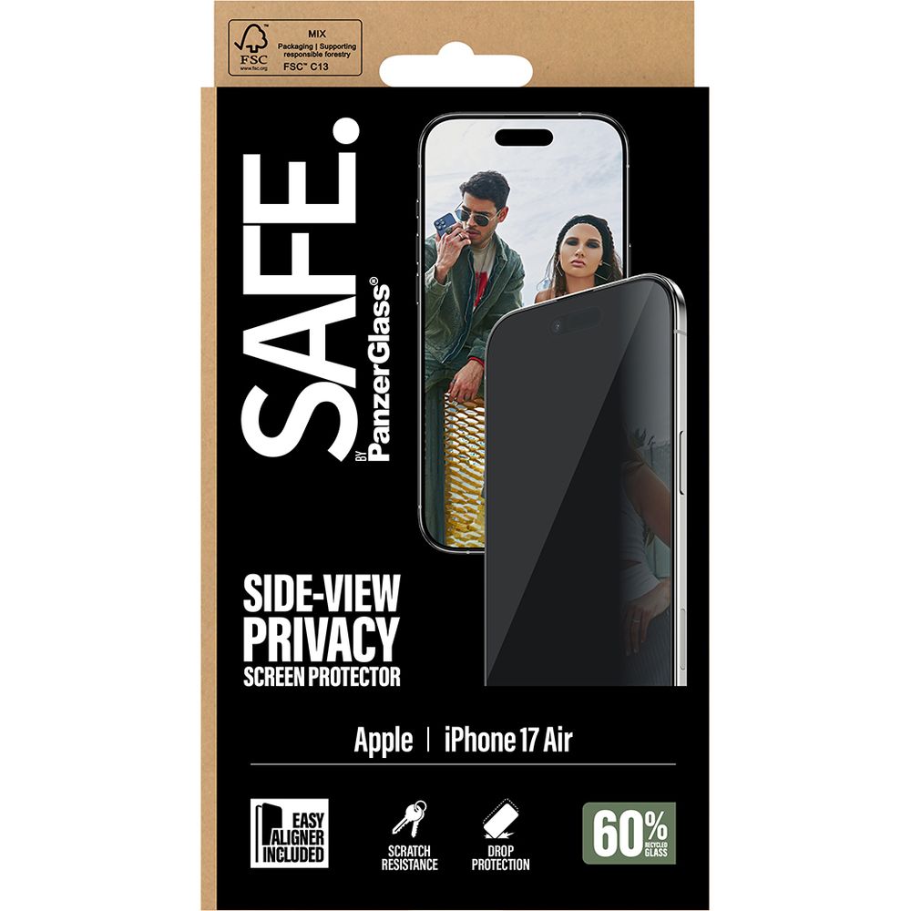 Szkło prywatyzujące + aplikator, hartowana szybka na cały ekran SAFE by PanzerGlass Ultra-Wide Fit Privacy + EasyAligner do Apple iPhone Air