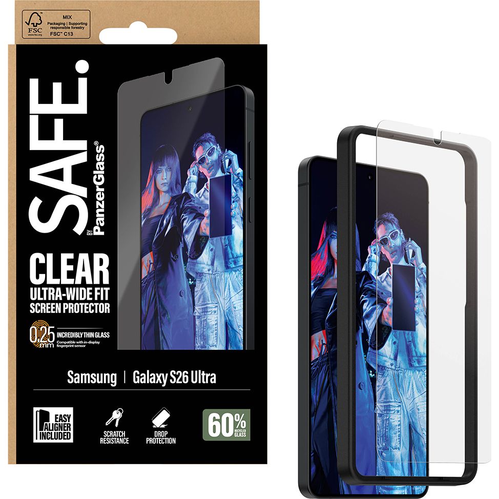Szkło hartowane z aplikatorem SAFE by PanzerGlass Ultra-Wide Fit + Easy Aligner do Galaxy S26 Ultra