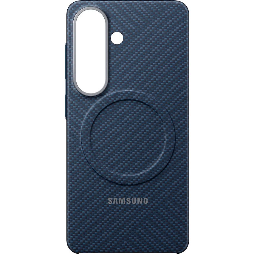 Samsung Carbon Magnet Case, minimalistyczny design pełna funkcjonalność MagSafe ochrona, granatowe z włóknem węglowym