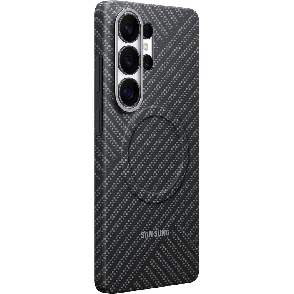 Samsung Carbon Magnet Case, mocny magnes MagSafe szybkie ładowanie etui, pewność pozycjonowania, szare z włóknem węglowym
