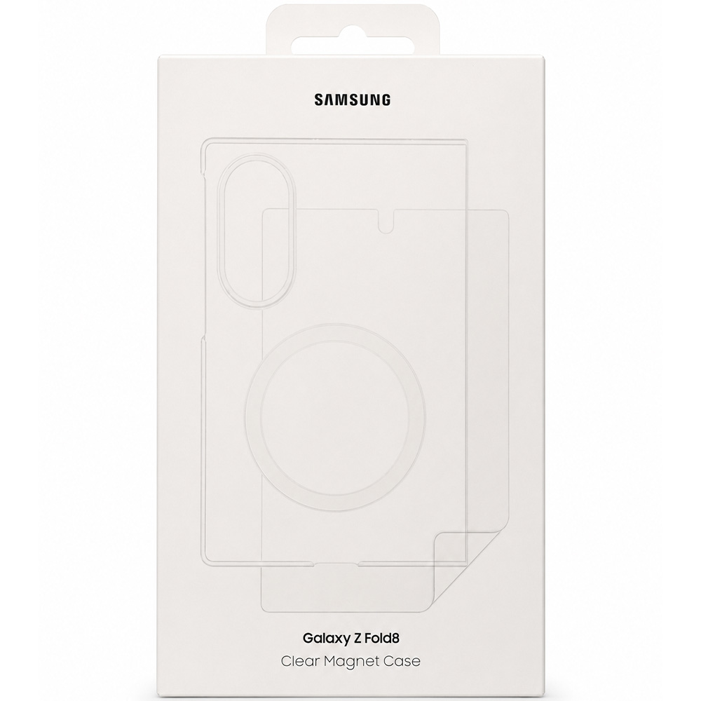 Etui + 2x folia antyrefleksyjna na przedni ekran Samsung Clear Magnet Case do MagSafe do Galaxy Z Fold8, przezroczysto-białe