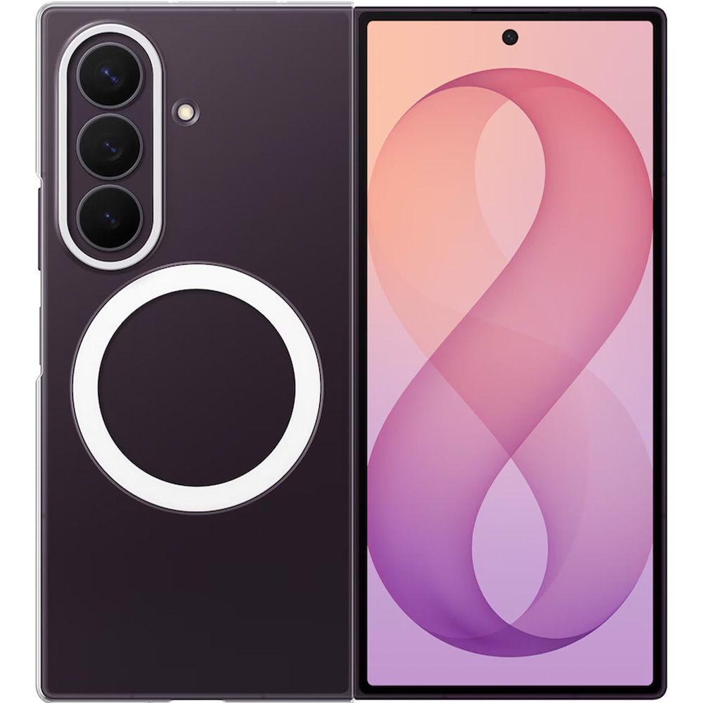 Etui + 2x folia antyrefleksyjna Samsung Clear Magnet Case do Galaxy Z Fold8 Ultra, przezroczysto-białe