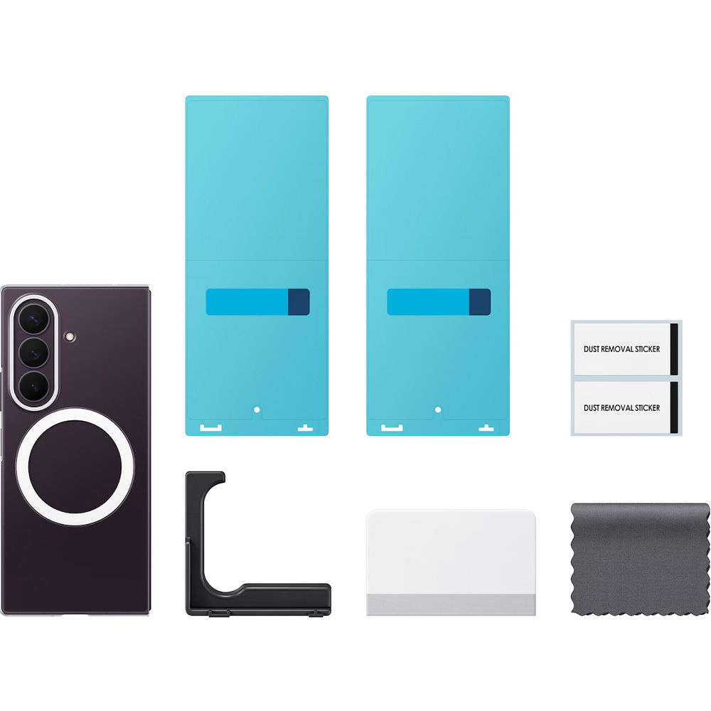 Etui + 2x folia antyrefleksyjna Samsung Clear Magnet Case do Galaxy Z Fold8 Ultra, przezroczysto-białe