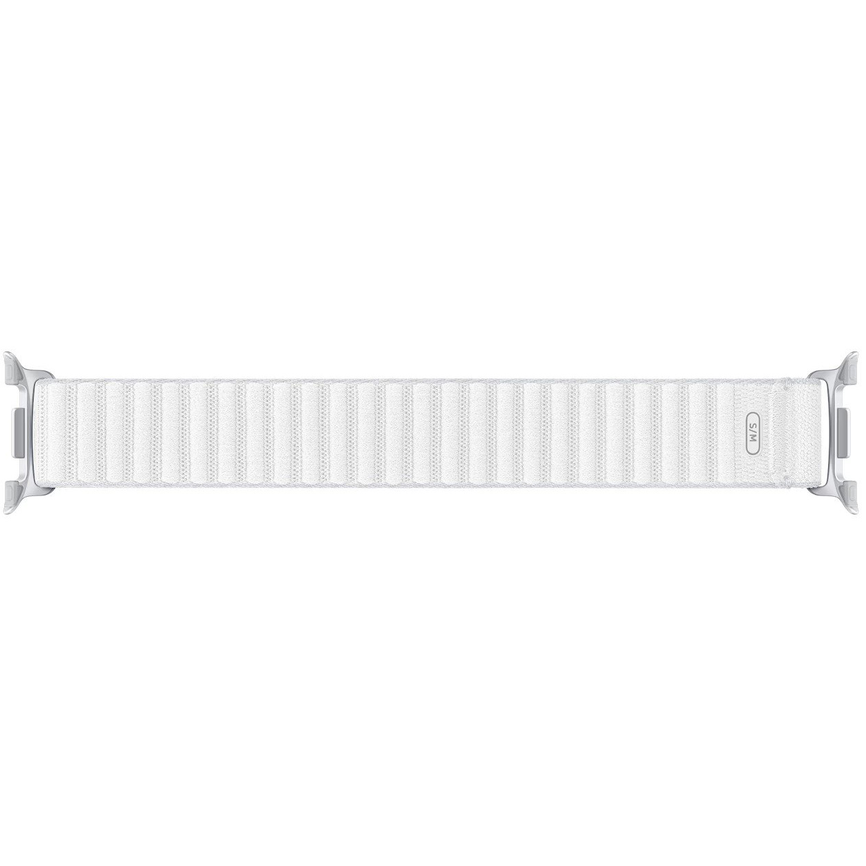 Oryginalny pasek marki Samsung z serii Fabric Band do Samsung Galaxy Watch 8 / 8 Classic, biały. Stylowa opaska S/M na smartwatcha świetnie ozdobi Twój nadgarstek.