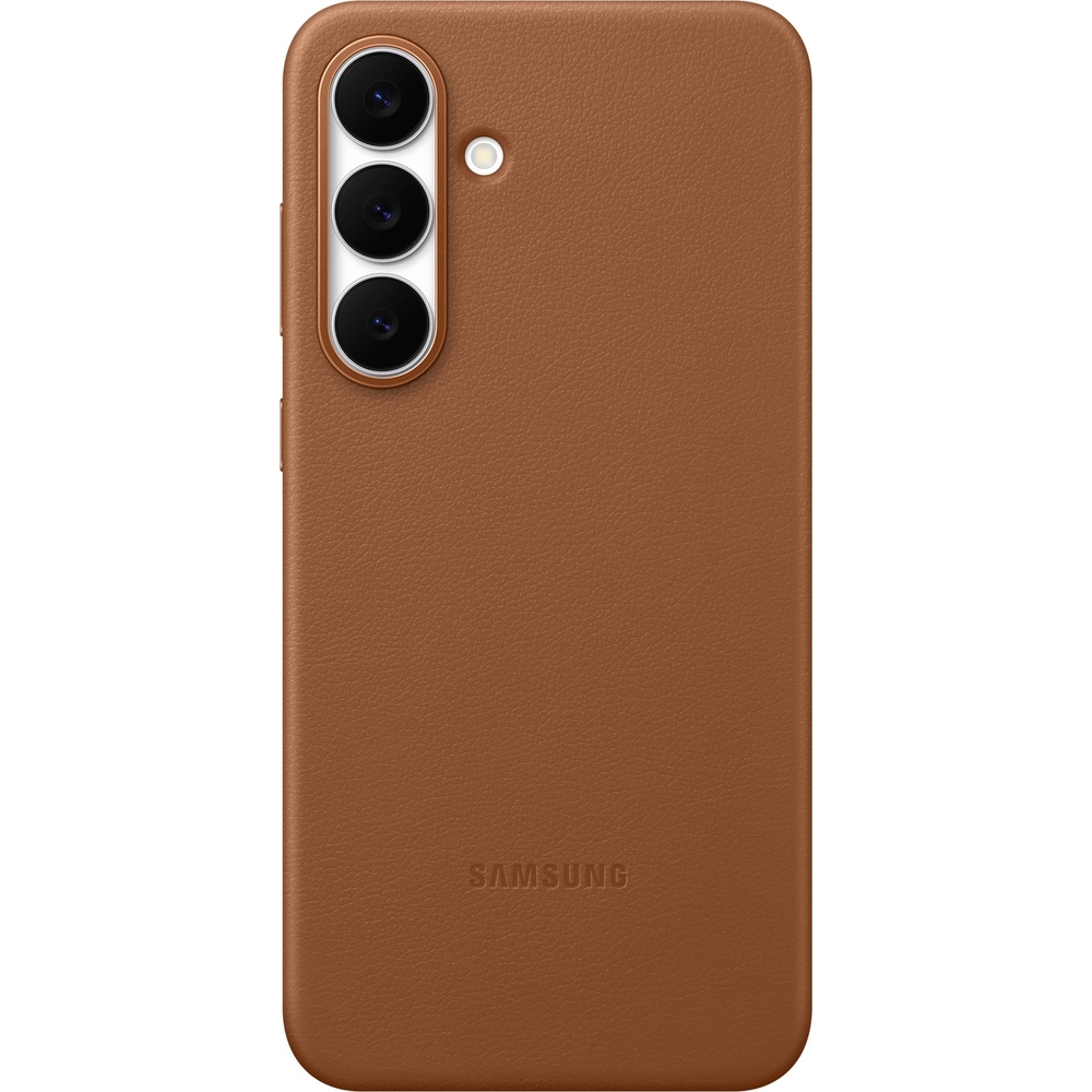 Samsung KindSuit Case do Samsung Galaxy S25 FE, to nowoczesne etui z ekoskóry, eleganckie i minimalistyczne w kolorze brązowym. Doskonale łączy w sobie styl z funkcjonalnością. Jego gładka, przyjemna w dotyku faktura sprawia, że każde użycie to czysta przyjemność. 
